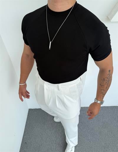 Reglan Kol Crap Tişört Siyah