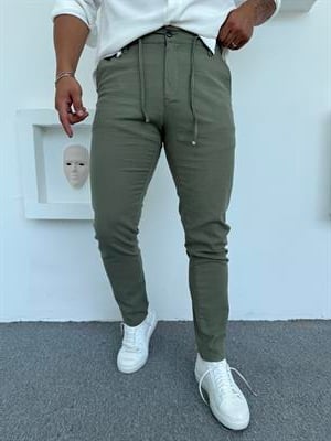 REGULAR KALIP KETEN PANTOLON YEŞİL