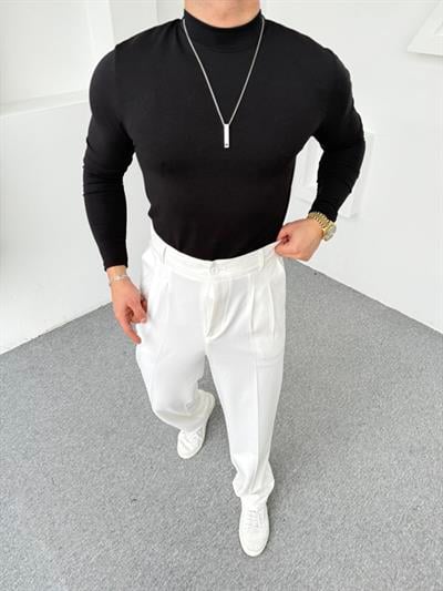 Yarım Balıkçı Crap Kumaş Sweatshirt Siyah