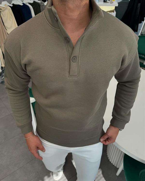 YAKA DÜĞME PREMİUM 3 İPLİK ŞARDONLU SWEAT