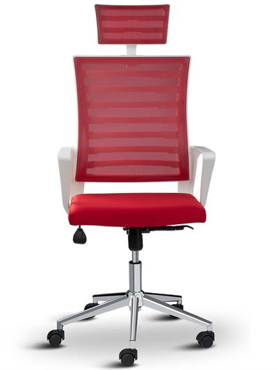 Asbir Mobilya Ceo Fileli Başlıklı Metal Ayaklı Çalışma Koltuğu Ofis Sandalyesi