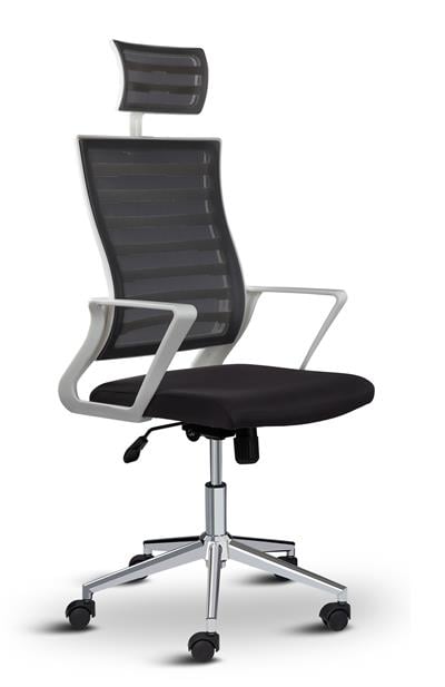 Asbir Mobilya Ceo Fileli Başlıklı Metal Ayaklı Çalışma Koltuğu Ofis Sandalyesi