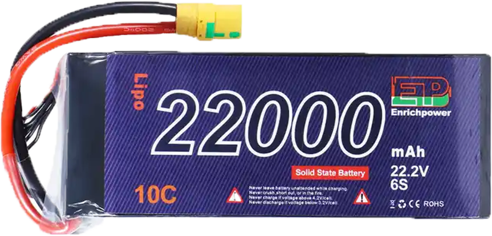 Solid State 6S 16.000 mAh 10C BataryaOkcellSolid State 6S 22.2V 22000 mAh Batarya