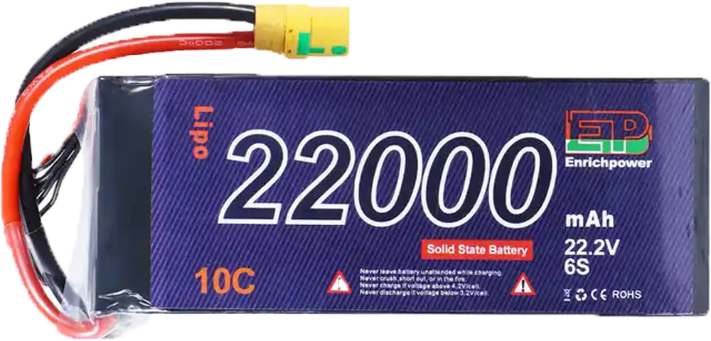 Solid State 6S 16.000 mAh 10C BataryaOkcellSolid State 6S 22.2V 22000 mAh Batarya
