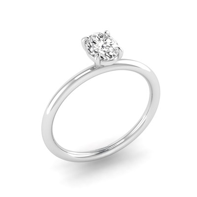 OVAL TEKTAŞ YÜZÜK 0.50KARAT (LAB GROWN)