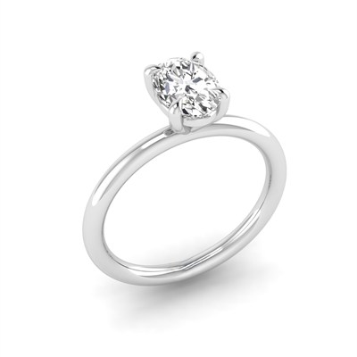 OVAL TEKTAŞ YÜZÜK 1.00KARAT (LAB GROWN)