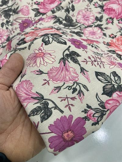 Desenli Nil Keten Kumaş