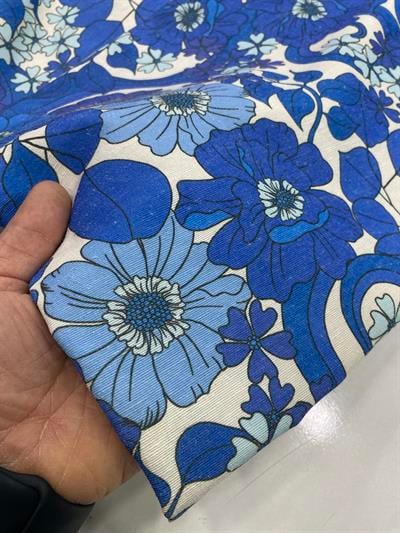 Desenli Nil Keten Kumaş