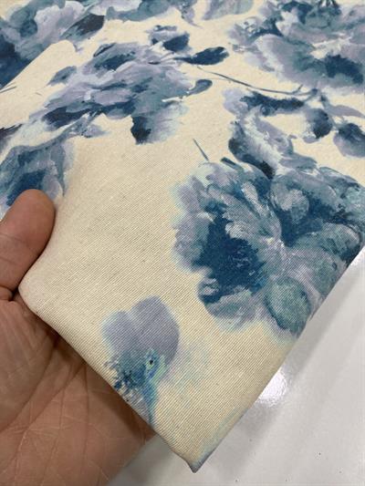 Desenli Nil Keten Kumaş
