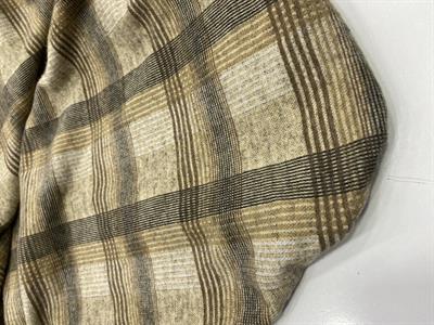 Ekose Desenli Mükemmel Kalite Şardonlu Triko Kumaş Bej