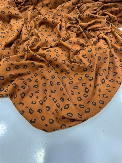 Leopar Desenli İnterlok Penye Kumaş
