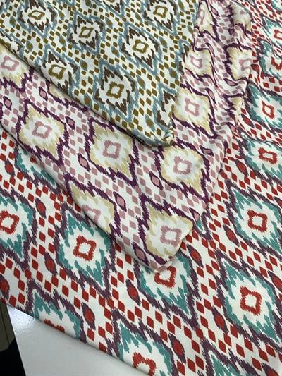 Melodi Dijital Baskı Krep Kumaş