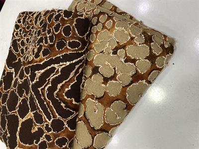 Yakma Leopar Desen Triko Örme Kumaş Kahve
