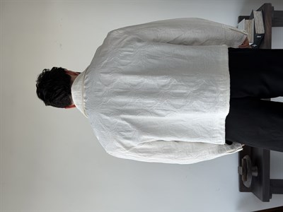 Sandro Desenli Beyaz Crop Ceket