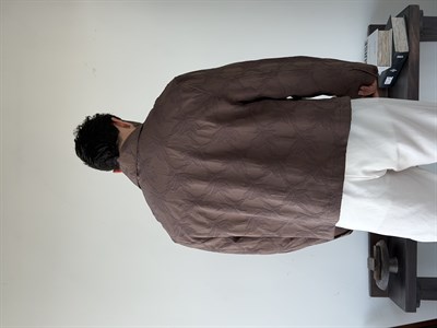 Sandro Desenli Kahve Crop Ceket