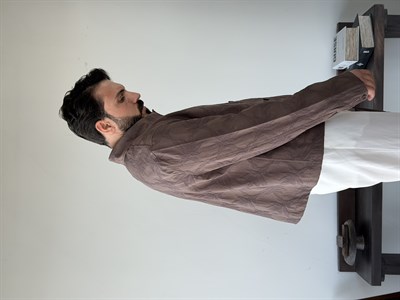 Sandro Desenli Kahve Crop Ceket