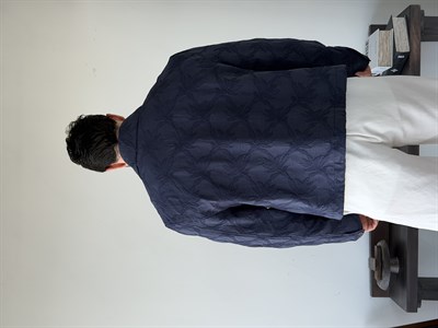 Sandro Desenli Lacivert Crop Ceket