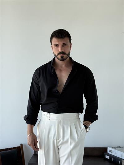 Adrien SlimFit Siyah Gömlek