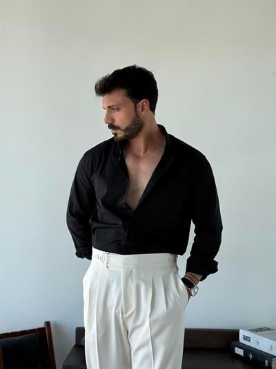 Adrien SlimFit Siyah Gömlek