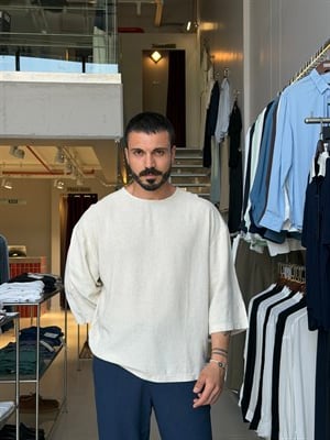 Alfa Fakirkol Bej Viscon Keten Tişört