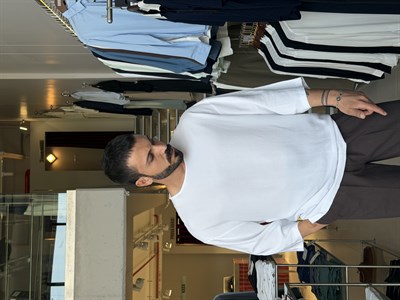 Alfa Fakirkol Beyaz Viscon Keten Tişört