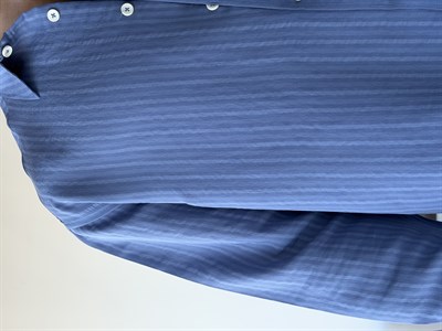 Aline Oversize Çizgili Mavi Gömlek