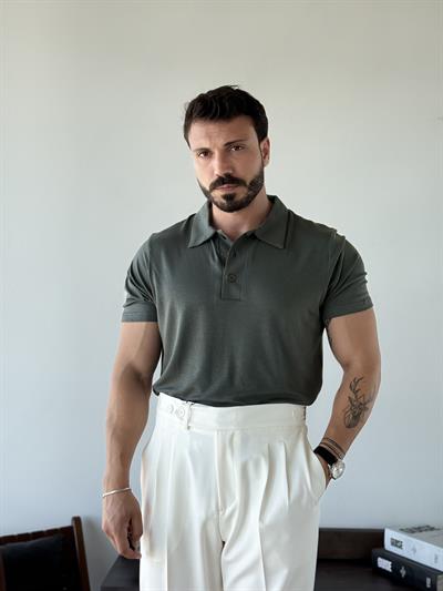 Antonie Polo Yaka Haki Tişört