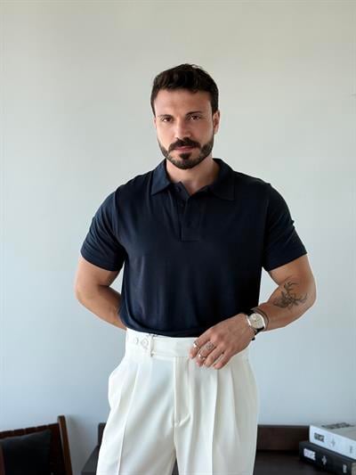 Antonie Polo Yaka Lacivert Tişört