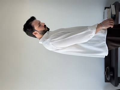 Arven Oversize Beyaz Modal Gömlek