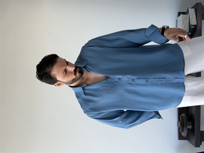 Arven Oversize İndigo Modal Gömlek