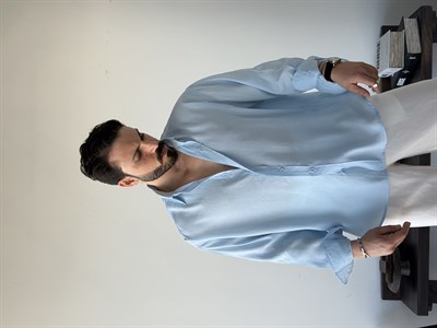 Arven Oversize Mavi Modal Gömlek