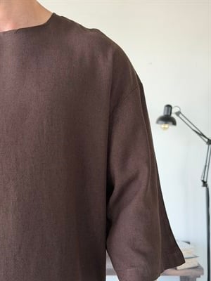 Ata Fakirkol Kahve Viscon Keten Tişört