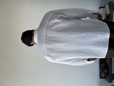 Berlinen Oversize %100 Linen Beyaz Gömlek