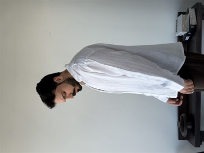 Berlinen Oversize %100 Linen Beyaz Gömlek
