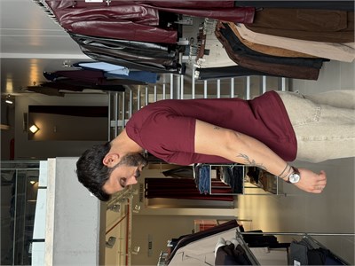 Bob Bordo Basic Muscle Fit Tişört