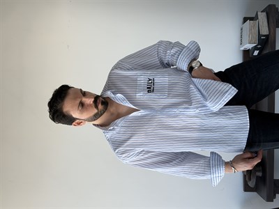 Daily Oversize Beyaz Çizgili Gömlek