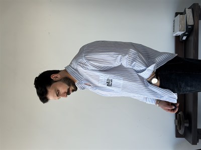 Daily Oversize Beyaz Çizgili Gömlek