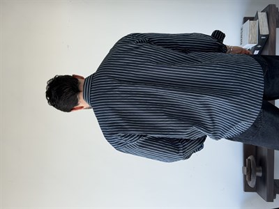 Daily Oversize Lacivert Çizgili Gömlek