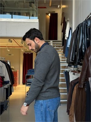 Delon Antrasit Basic Triko Hırka