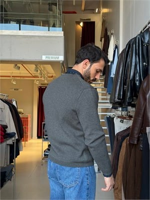 Delon Antrasit Basic Triko Hırka