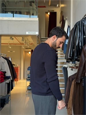 Delon Lacivert Basic Triko Hırka