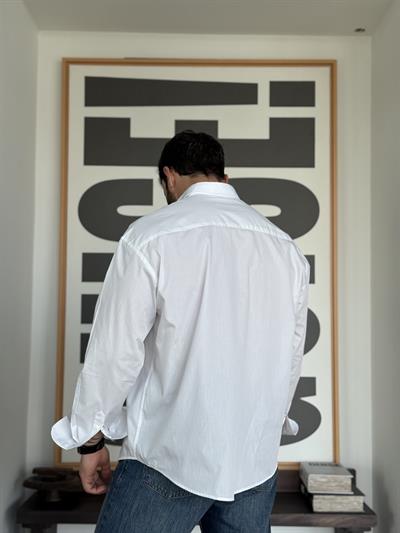 Denver Oversize Poplin Beyaz Gömlek