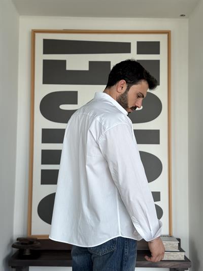 Denver Oversize Poplin Beyaz Gömlek