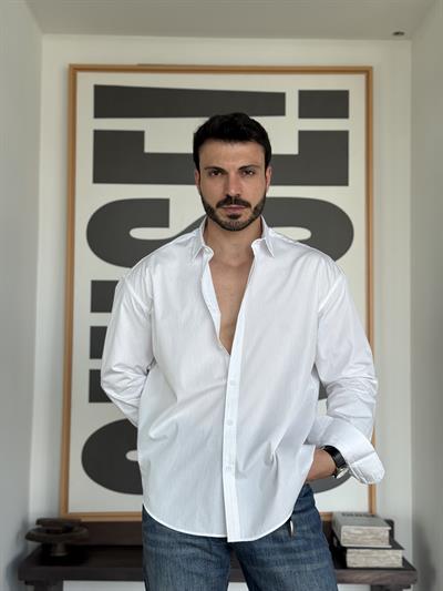 Denver Oversize Poplin Beyaz Gömlek