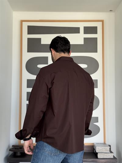 Denver Oversize Poplin Kahve Gömlek