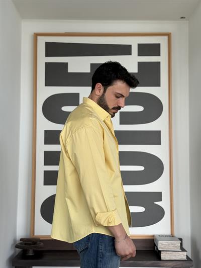 Denver Oversize Poplin Sarı Gömlek