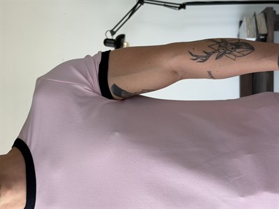 Edge  Ribana Crop Pembe Penye Tişört
