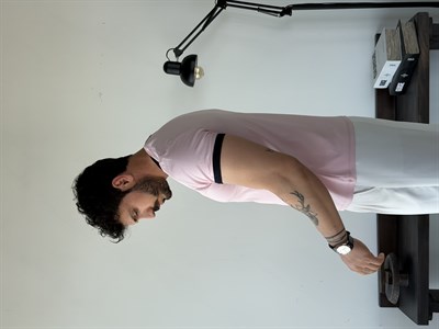 Edge  Ribana Crop Pembe Penye Tişört