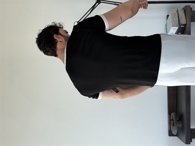 Edge Ribana Crop Siyah Penye Tişört