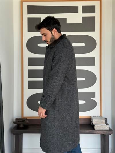 Elitles Yün Karışımlı Siyah Kaban